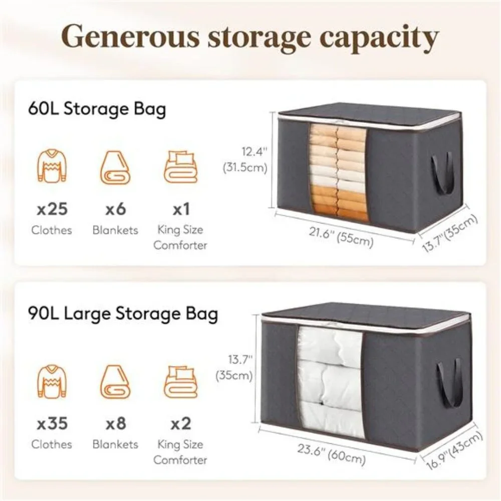 6 Pack Clothes Storage, Foldable Storage and Organization, Storage Bins with Lid - Picture 2 of 7